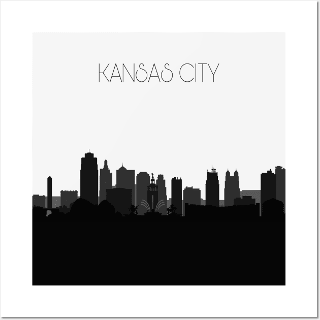 Kansas City Skyline V2 Wall Art by inspirowl